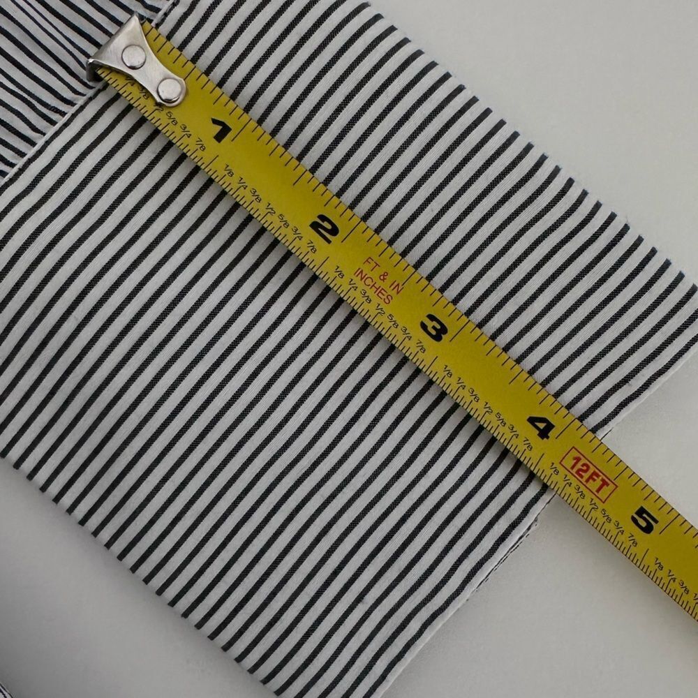 ANN TAYLOR Black & White Vertical Striped Round Neck Button Blouse Women’s S - Picture 6 of 12